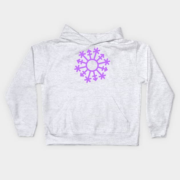 Gender Snowflake - Purple - No Text Kids Hoodie by GenderConcepts